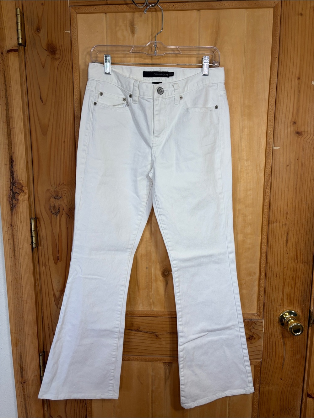 Calvin Klein Women’s Classic Fit White Flare Jeans